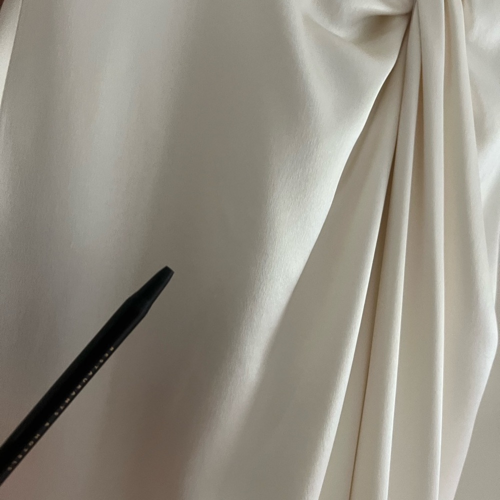 Reformation Dress Delphi Silk Slit Long-Sleeve Wedding Maxi Ivory 2 - Picture 13 of 15